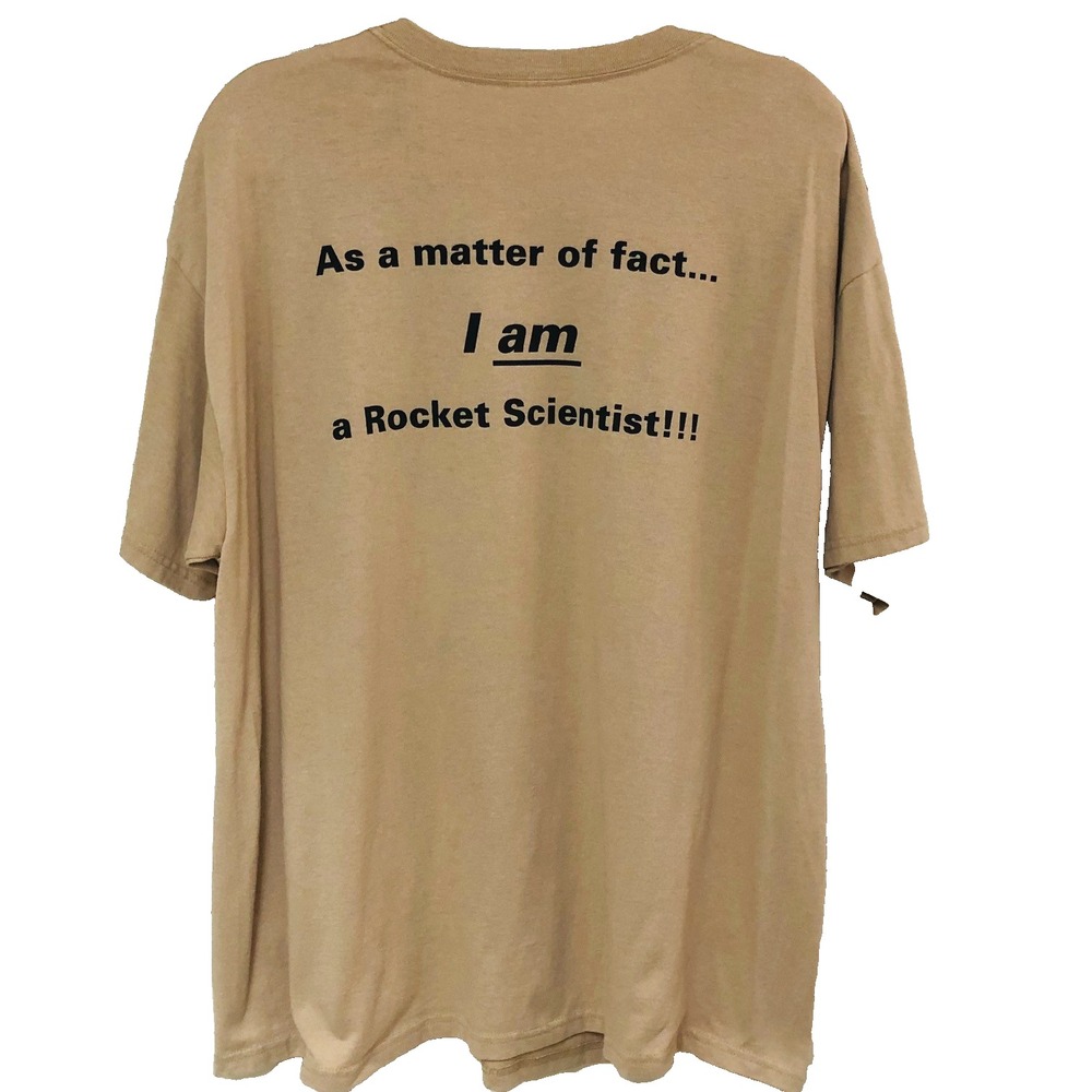 Vintage ROCKET SCIENTIST Shirt Men‎ XL 90s JANNAF Army Navy Nasa Air Force RARE